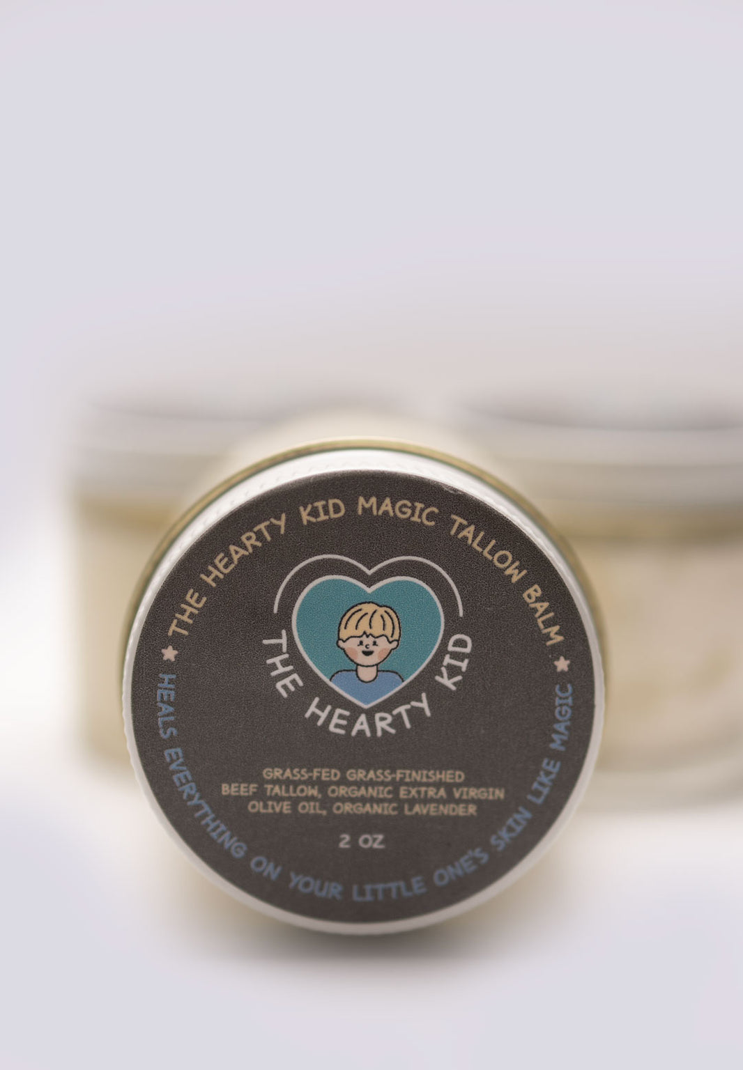 The Hearty Kid Magic Tallow Balm with grass-fed beef tallow, raw honey, and lavender